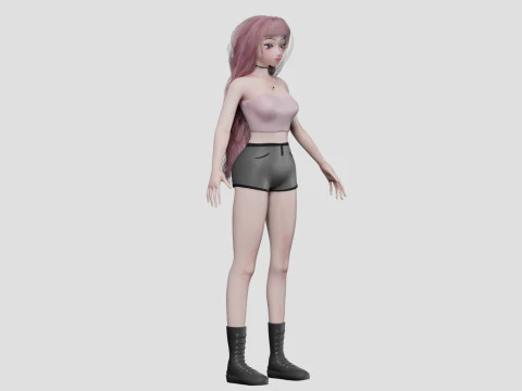 Cute classic girl V39293 3D Model