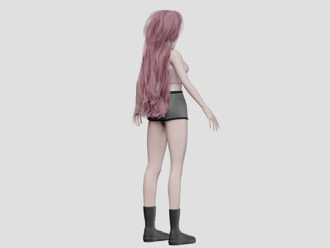 Cute classic girl V39293 3D Model