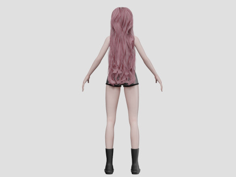 Cute classic girl V39293 3D Модель