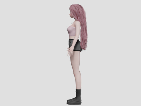 Cute classic girl V39293 3D Модель