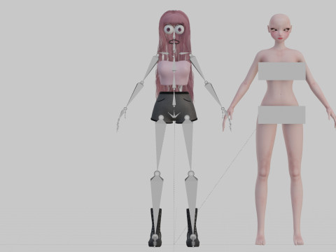 Cute classic girl V39293 3D Модель