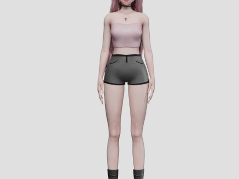 Cute classic girl V39293 3D Модель