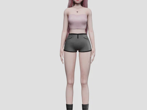 Cute classic girl V39293 3D Model