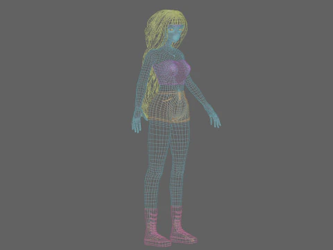 Cute classic girl V39293 3D Model
