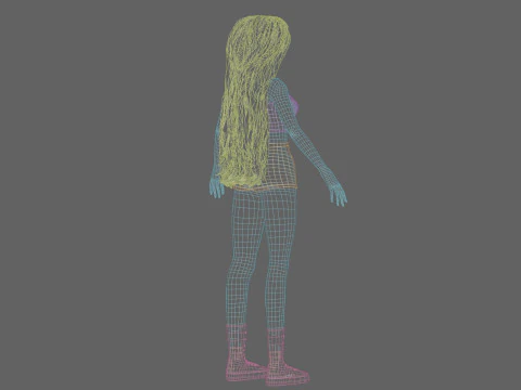 Cute classic girl V39293 3D Model