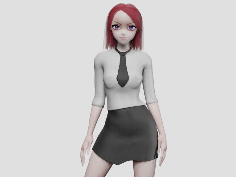 Cute cool girl V29879 Model 3D