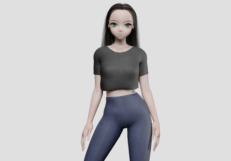 Cute Standard girl V29365 Modelo 3D .c4d .max .obj .3ds .fbx .stl .blend 