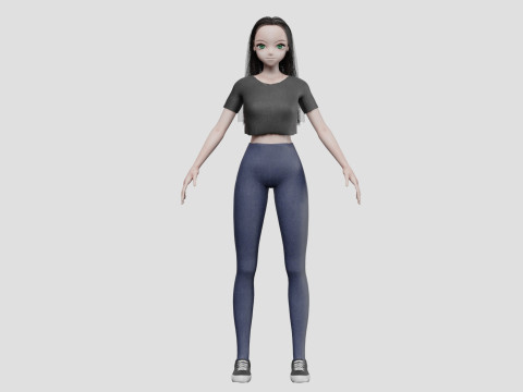 Cute Standard girl V29365 Modelo 3D
