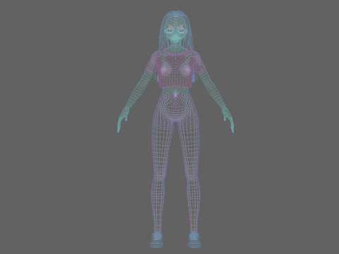 Cute Standard girl V29365 Modelo 3D