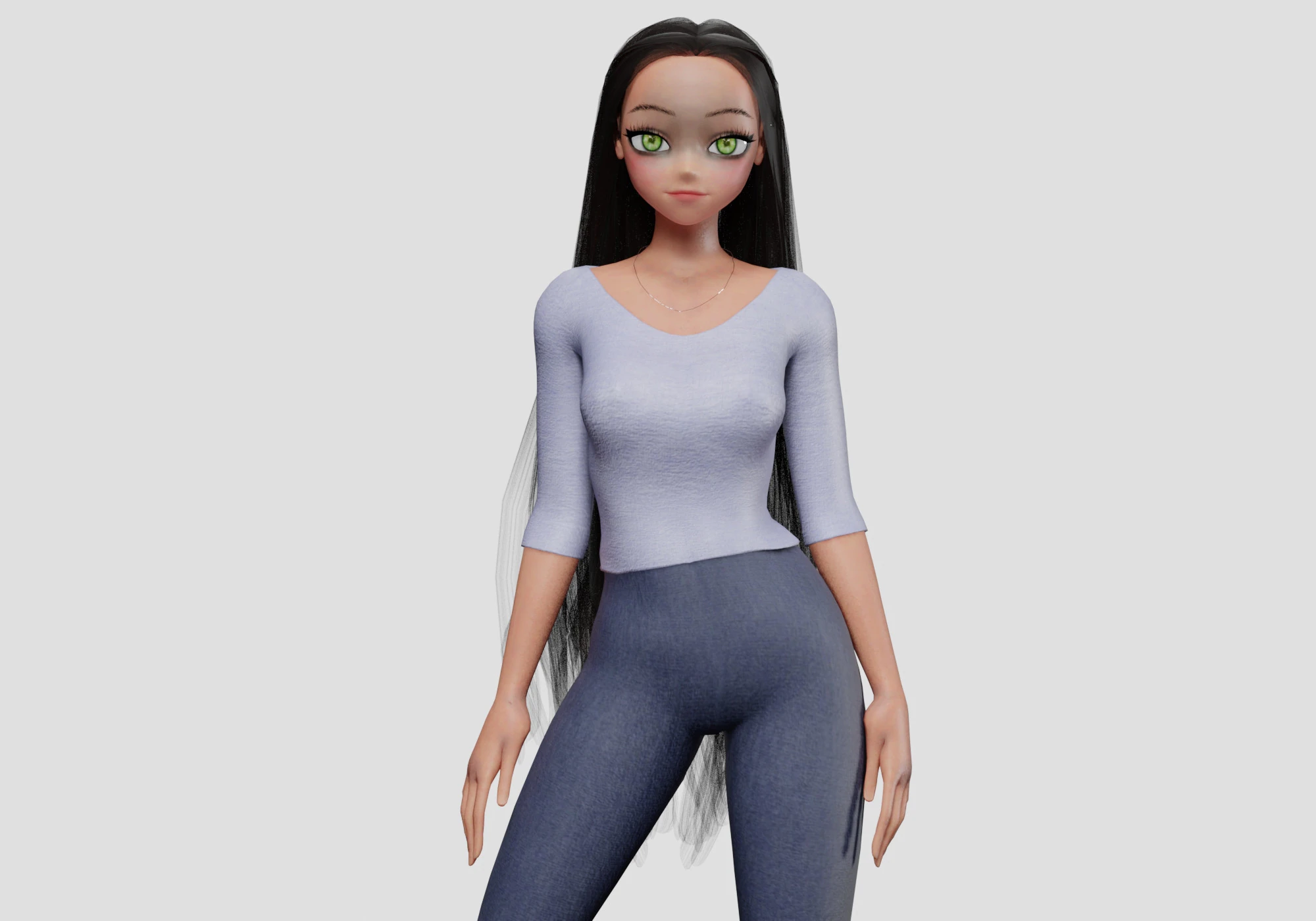 Cute stylized girl V32008 3D Model .c4d .max .obj .3ds .fbx .stl .blend 