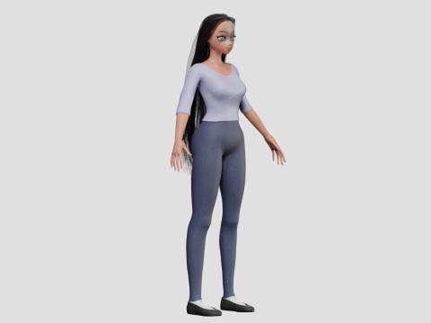 Cute stylized girl V32008 Modello 3D