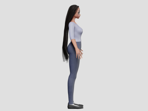 Cute stylized girl V32008 Modello 3D