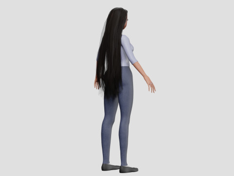 Cute stylized girl V32008 Modello 3D