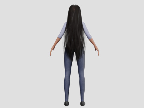 Cute stylized girl V32008 Modello 3D