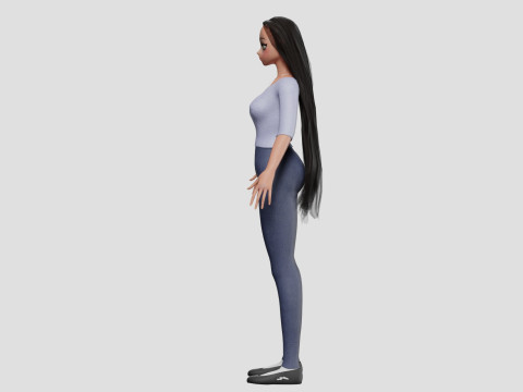 Cute stylized girl V32008 Modello 3D