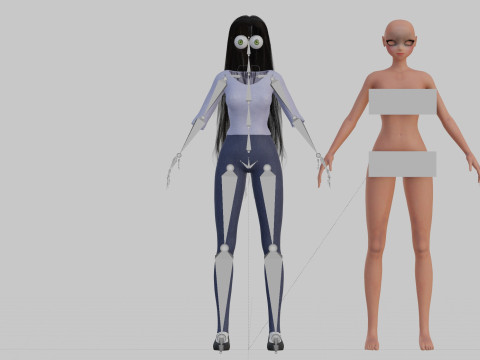 Cute stylized girl V32008 Modello 3D