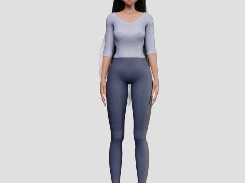 Cute stylized girl V32008 Modello 3D