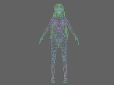 Cute stylized girl V32008 Modello 3D