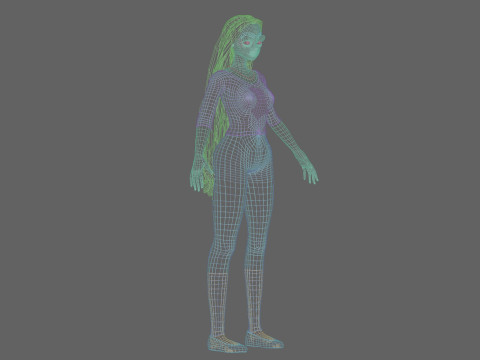 Cute stylized girl V32008 Modello 3D