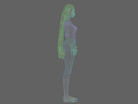 Cute stylized girl V32008 Modello 3D