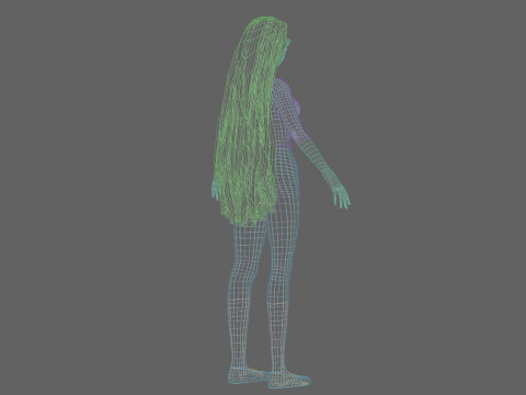Cute stylized girl V32008 Modello 3D