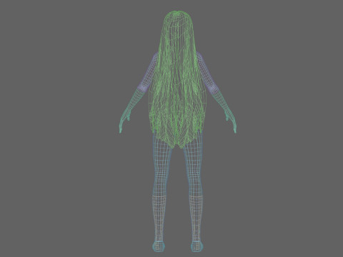 Cute stylized girl V32008 Modello 3D