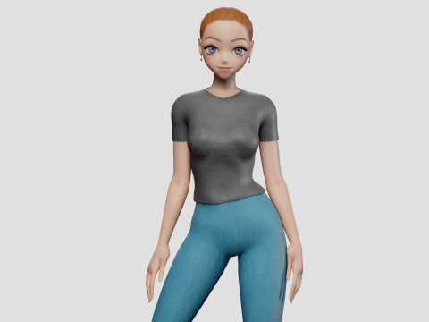 Cute teen girl V21604 3D Model