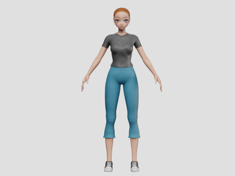 Cute teen girl V21604 3D Модель