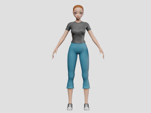 Cute teen girl V21604 3D Model