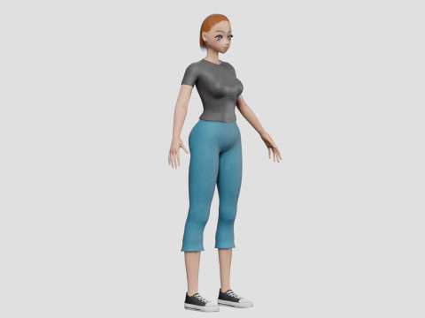 Cute teen girl V21604 3D Модель