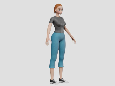 Cute teen girl V21604 3D Model