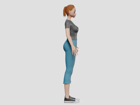 Cute teen girl V21604 3D Model