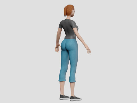 Cute teen girl V21604 3D Модель
