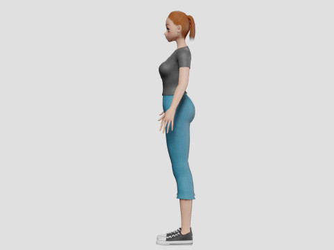 Cute teen girl V21604 3D Модель