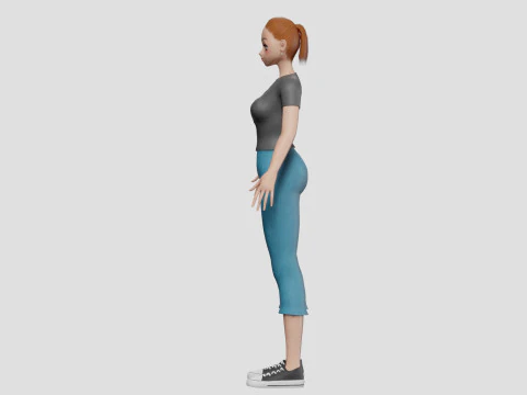 Cute teen girl V21604 3D Model