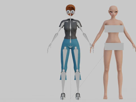 Cute teen girl V21604 3D Model