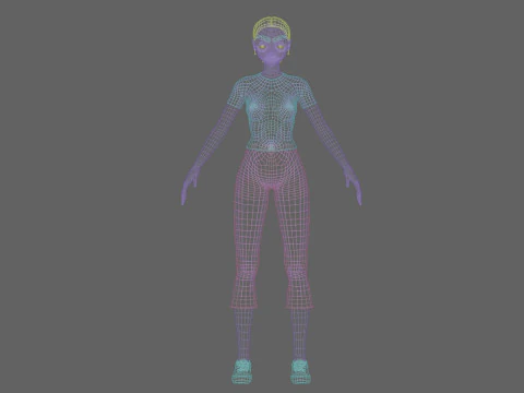 Cute teen girl V21604 3D Model