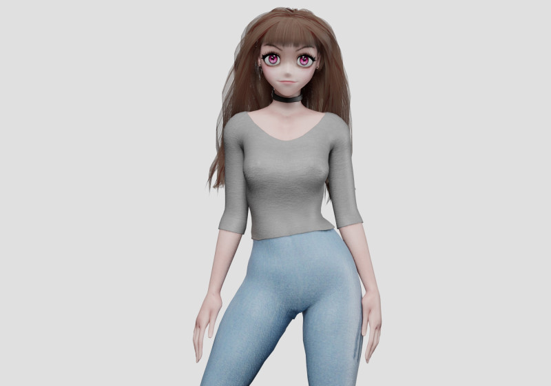 Cute Young girl V33480 3D मॉडल .c4d .max .obj .3ds .fbx .stl .blend 
