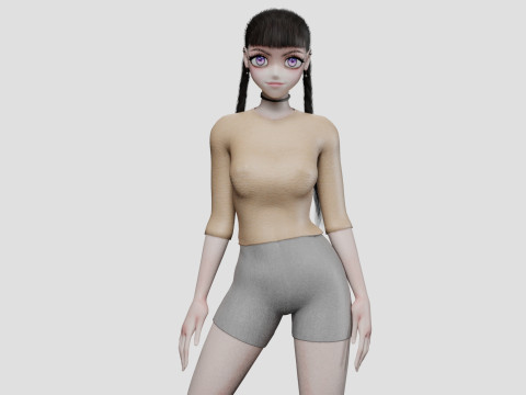 Pretty anime girl V26414 Modèle 3D