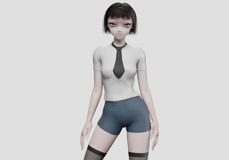 Standard anime girl V30240 3D Model .c4d .max .obj .3ds .fbx .stl .blend 