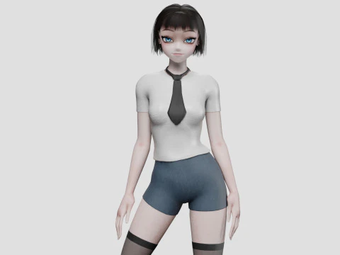 Standard anime girl V30240 3D Model