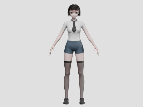Standard anime girl V30240 3D Model