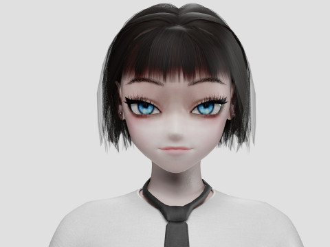 Standard anime girl V30240 3D Model