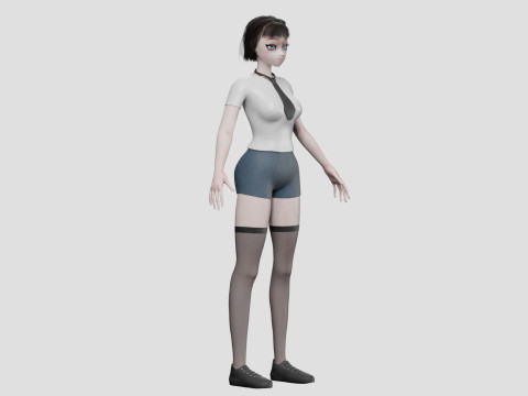 Standard anime girl V30240 3D Model