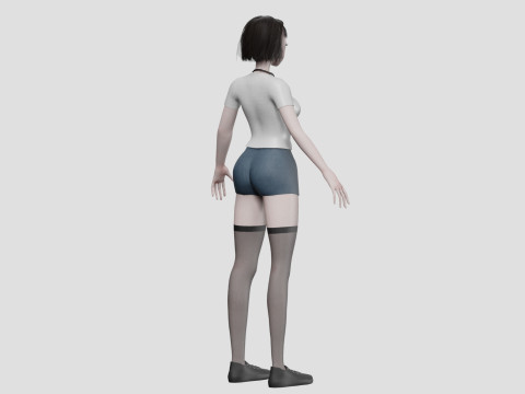 Standard anime girl V30240 3D Model