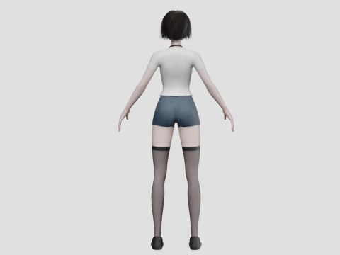 Standard anime girl V30240 3D Model