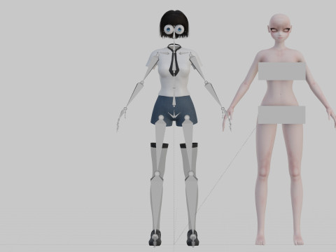 Standard anime girl V30240 3D Model