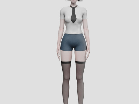 Standard anime girl V30240 3D Model
