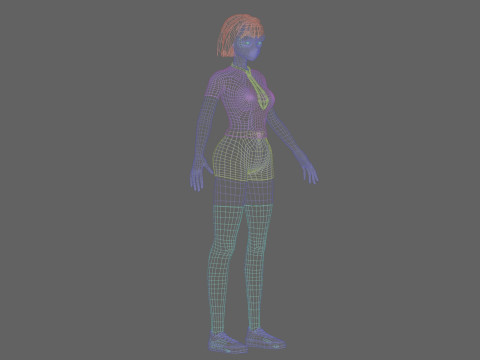 Standard anime girl V30240 3D Model