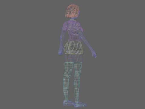 Standard anime girl V30240 3D Model
